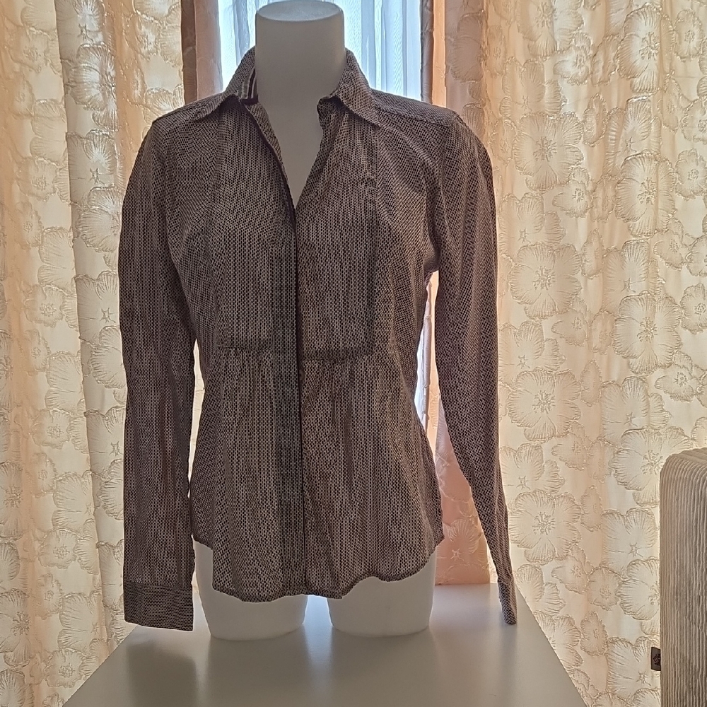 Liz Claiborne Purple and White Blouse